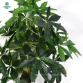 Arbre artificiel - Faux arbre d&#39;argent tressé (51 pouces) avec de grandes feuilles vertes luxuriantes